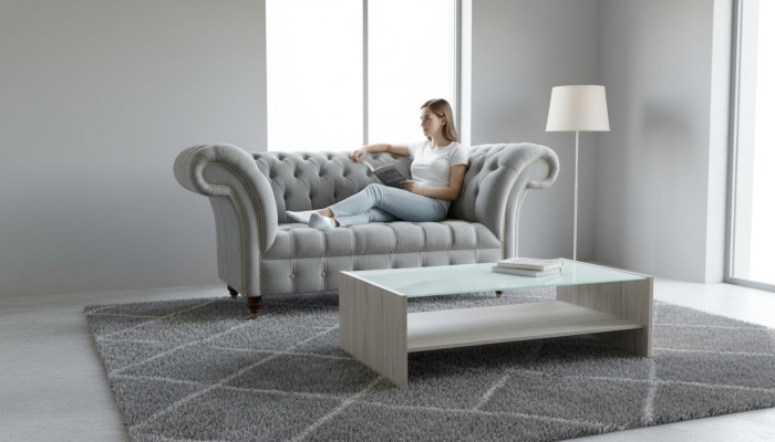 Chesterfield krēsls dīvāns auduma dīvāns 1,5 sēdvietu viena sēdeklis