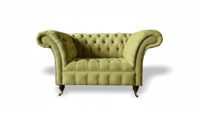 Chesterfield dīvāns ar polsterējumu 1,5 vietas klasiskais viensēta dīvāns.
