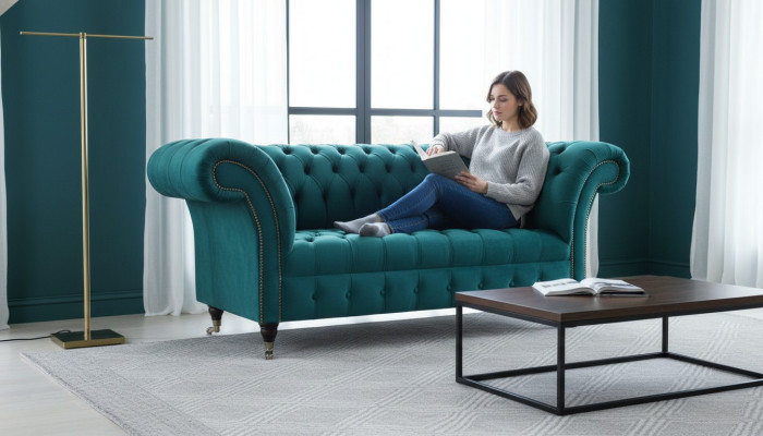 Dīvāns 2-vietīgs Kesterfilda mīkstā dizaina luksusa dīvāns Sofa atpūtas kluba dīvāni.