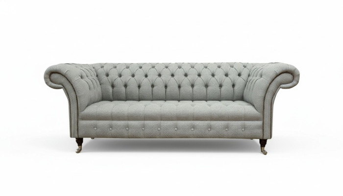 Chesterfield 3-sēdvietīgs dizainera dīvāns Dīvāni Tīrām Cepurēm Pārklāti Dīvāni Audums Tekstils
