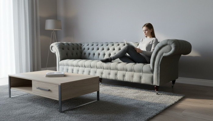 xxl Lielais Sofa Couch Chesterfield 265cm Polster Sofas 4 Sitzer Tekstile Moderns