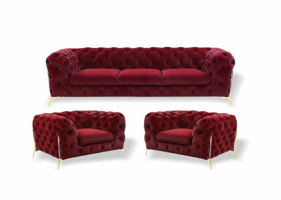 Chesterfield dizaina mīkstajām mēbelēm 3+1+1 sēdvietu dīvāns, materiāla komplekta polsterējums