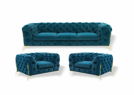 Chesterfield dizaina mīkstajām mēbelēm 3+1+1 sēdvietu dīvāns, materiāla komplekta polsterējums
