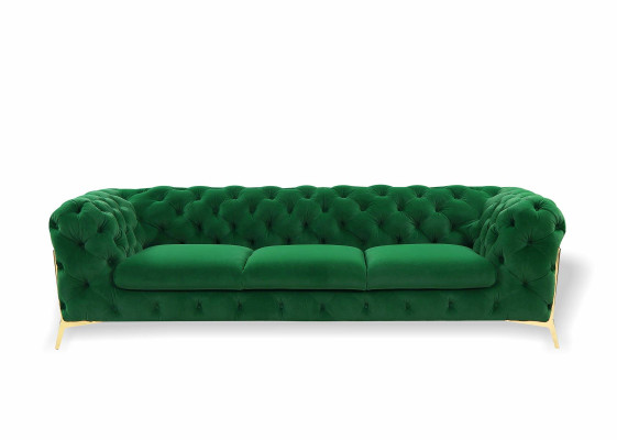 Dīvāns 3-vietīgi dizaina dīvāni ar apšuvumu ādas atpūtas Chesterfield sēdekļiem.