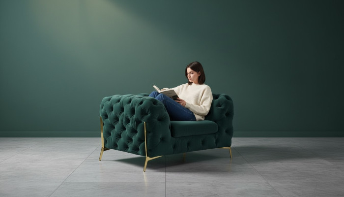 Chesterfield auskaru krēls krēsls 1 vietas dīvāns dīvāns polster polsteris audums jauni