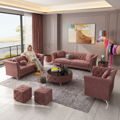 Sofas komplekts 3+2+1 sēdvietas auduma dīvāns polster mēbeļu komplekts dīvāni dizaineris