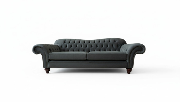 XXL Chesterfield dīvāns 4 sēdvietu dīvāns pārklāts ar ādu un audumu