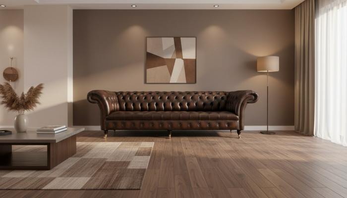 xxl Lielā Sofa Dīvāns Chesterfield 265cm Dekoratīvās Pamatnes Dīvāni 4 Vietaudumi Ādas