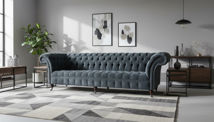 Chesterfield ādas polster luksusa dīvāns dizaina dīvāns Klasiskā dekora dīvāns
