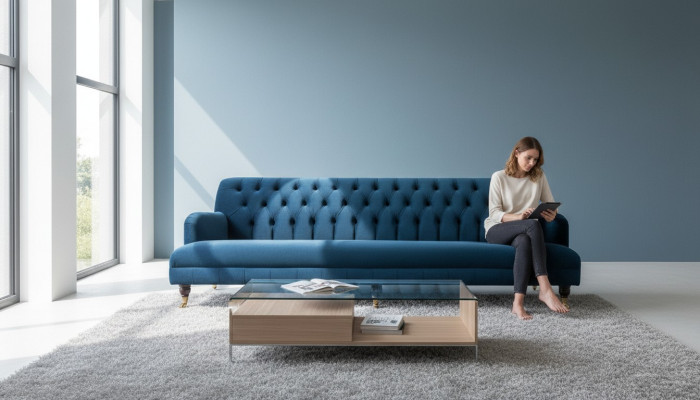 Liels ādas dīvāns Chesterfield 250 cm pārklājuma dīvāni 4-vietīgs āda tekstils Turkuāze