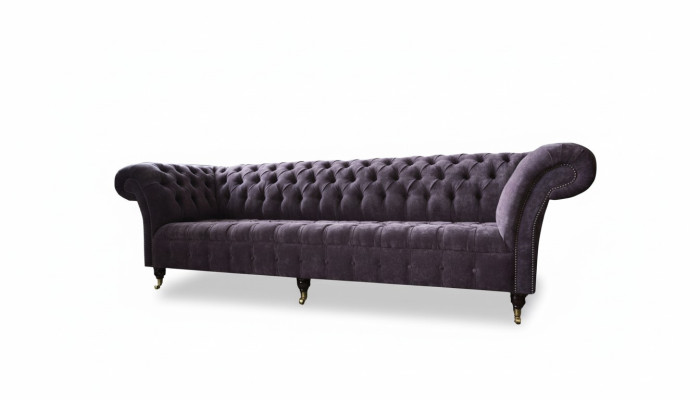 Gultas Sofa 4 vietu dizains Polster Moderns Tekstils Audums Chesterfield Sofas Jauns