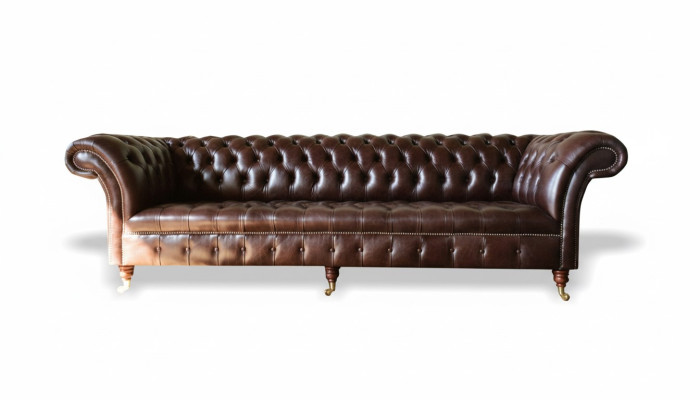 Sofas Chesterfield Polster dizains XXL Luksusa sofa 4-vietīga ādas dīvāns dīvāns