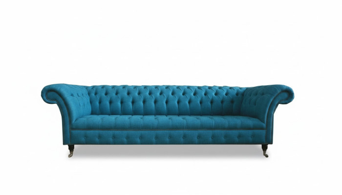 Zila xxl Big Sofa Couch Chesterfield 265cm Polster Sofas 4 Sitzer Samt tekstils