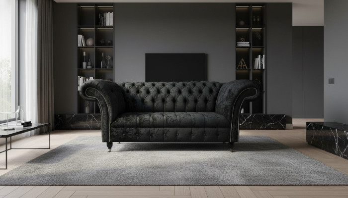 Tranzīsts no vāciešu valodas: Chesterfield Samt Club Couch Polster 2 Sitzer dizains Tekstila dīvāns Dīvāns - latviešu valodā: Ševro Chesterfield Samta kluba dīvāns Polster 2 Sitzer dizains Tekstils dīvāna dīvāni