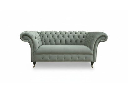 Chesterfield Sofa Couch Polster Sofas Klasiskais divvietīgais ādas, auduma, tekstila mākslinieks. Uzstādīts.