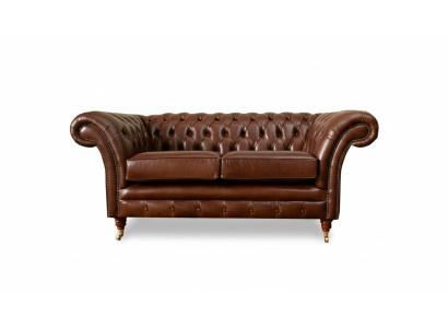 Chesterfield dīvāns 2-vietīgs polsteru dizaina dīvāns šokolādes brūnā krāsā.