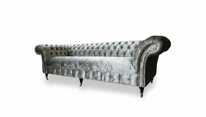 Chesterfield mēbeles dīvāns auduma dīvāns dīvāns sēžamvieta komplekts zīda sudrabs 4 sēdvietas