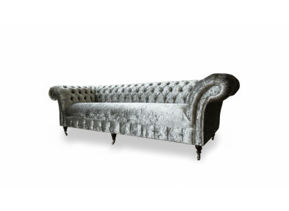 Chesterfield mēbeles dīvāns auduma dīvāns dīvāns sēžamvieta komplekts zīda sudrabs 4 sēdvietas