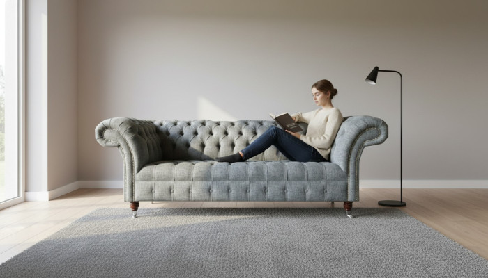 Materiāls Dīvāns Dīvānu komplekts Ar polsteri 3-vietīgs Dīvāns Dīvāni Chesterfield Pelēks Samts