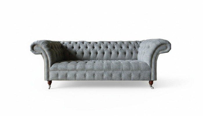 Materiāls Dīvāns Dīvānu komplekts Ar polsteri 3-vietīgs Dīvāns Dīvāni Chesterfield Pelēks Samts
