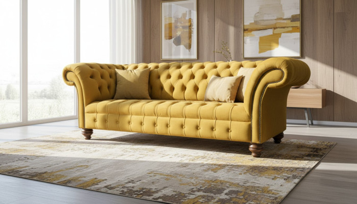 xxl dīvāns Chesterfield 225cm polster mīkstie dīvāni 3 vietas āda tekstila audums jauns