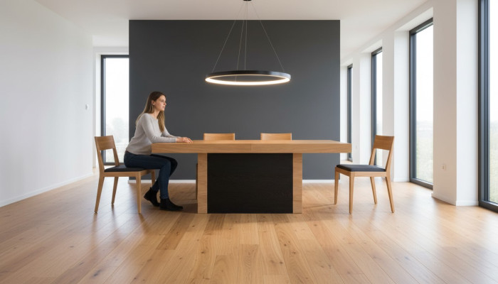 Luksusa ēdamgalds Dizainera koka galdi Mēbeles Kājas galds Ēdamistaba 110x250/490 cm