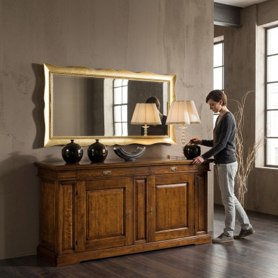 Spoguļa siena stikls xxl zelts liels 181x91 koka rāmis Kāpļu Rokoko gārlielminijs