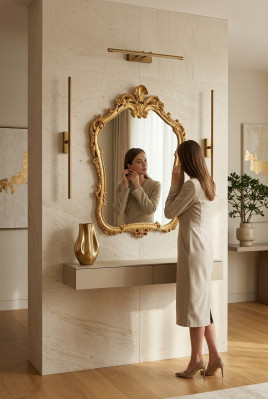 Spoguļu Wall Spiegel Baroque Rococo Corridor Living Room Bathroom Wood Glass Design SP7560