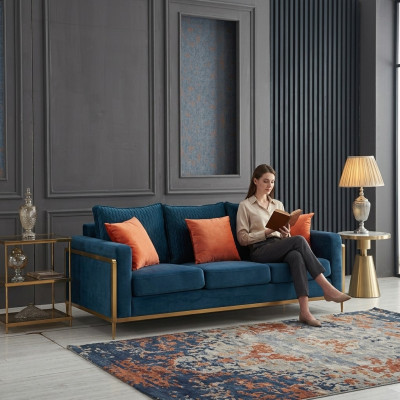 Sofas komplekts 3+2 sēdvietu dizaina dīvāni ar polsterējumu audumu atpūtas komplekti