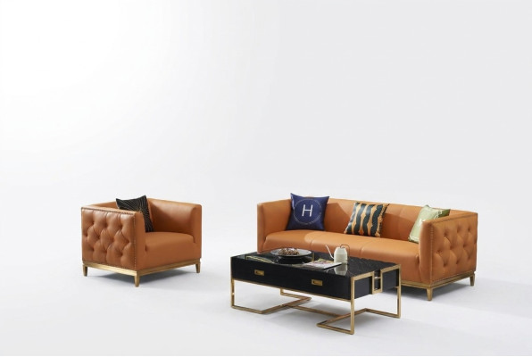 Klasiskā sofa dīvāns Pārvalde 3+1 vieta Dīvāns ādas sēdvieta garnitūra