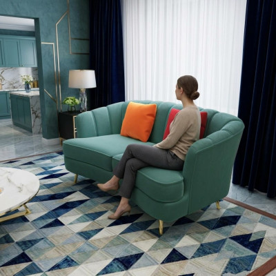 Divvietīga sofa 2 sēdvietu dizaina dīvāni ar polsteri, mūsdienīga sēdeklīne, auduma tekstila gults!