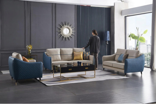 Dzīvojamās vietās dīvāns polster sofa kompletts dīvāns 3+2+1 galds piegalda galds