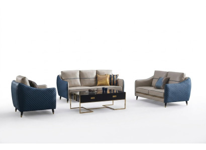 Dizaina klasika Chesterfield Big xxl 3-vietu dīvāns ādas un tekstila pārklājumā.