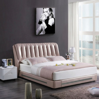 Klasiskais angļu stils divu personas tekstila gultas moderņi 180x200cm.