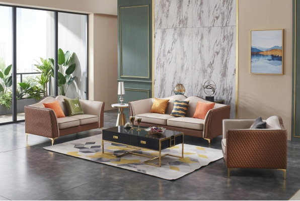 Sofa komplekts 3+2 vietām Klasiskie dīvāni no ādas polsterējuma