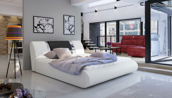 Lukso Boxspring gultas Melna Balta Gultasguļamistabas mēbeles Dizains Dubultā viesnīca