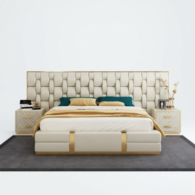Tikai Edelstahl Luxus Bett Metall Leder Betten Hotel Chesterfield 180x200