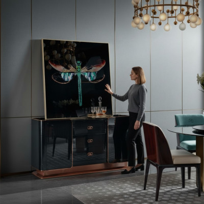 Komoda Sideboard Dizaina mēbeles koka komodas galds īstas koka malas