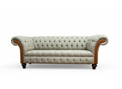 Chesterfield 3 sēdvietu dīvāns Beige dzīvojamās istabas dizaina dīvāni Polster Sofa Sojas Tekstils
