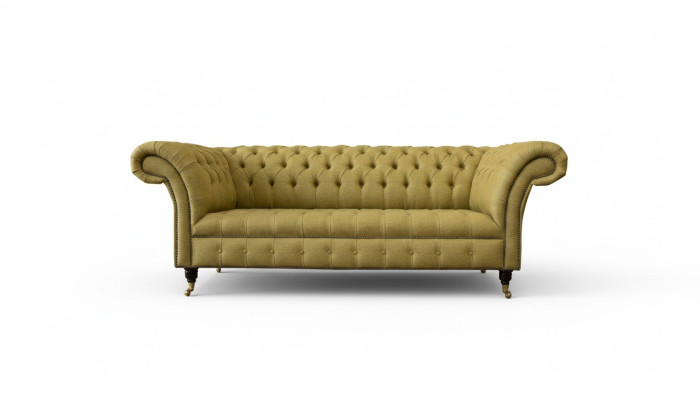 Chesterfield 3 vietu dzeltenās dzīvojamās istabas dizaina dīvānās polster sofa dīvāns tekstila.