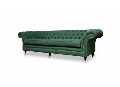 Chesterfield 4 sēdvietu tumši zaļā dzīvojamā istaba Dizaina dīvāns Sofa big mēbeles audums