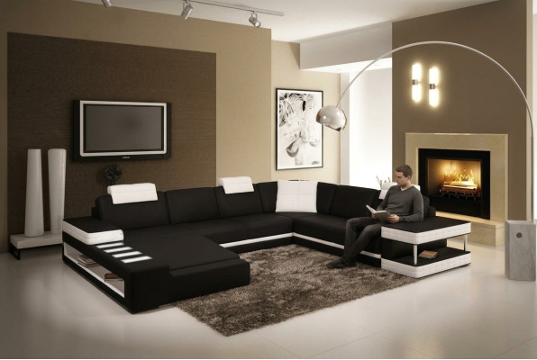 Ādas dīvānu stūra dīvānu dzīvojamā istaba Dizainera dīvāns Gaismas dīvāns Polster Hallstadt-based Sofa