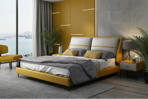 Luksusa guļamistabas gulta dizains luksusa divvietīgiem viesnīcas gultas 180x200 cm.