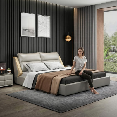 Guļamistabas luksusa gulta dizains koka gulta gultas 180x200cm viesnīcas gultas
