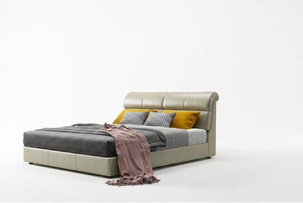 Luksusa gultas istabas ādas apdare divguļamie gultas no koka dizaina 180x200 cm jauna