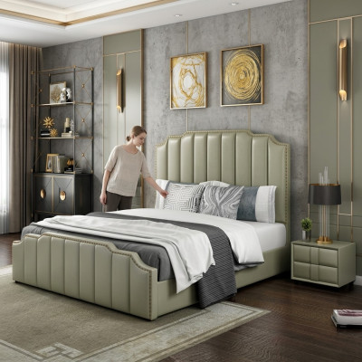 Guļamistabas luksusa gultas dizains Gultas 180x200cm divvietīga viesnīcas mēbeles iekārtas