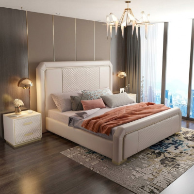 Dizainera divguļamā gulta viesnīcas luksusa guļamistabā 180x200 cm gulta