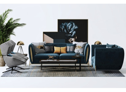 Sofa komplekts 3+1 sēdvieta dizaina dīvāniem auduma mīkstajās mēbelēs Relaksējošs Luxus