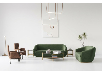 Sofa komplekts 3+3 vietu zaļais ādas mēbeļu komplekts dīvānos dīvāni polsteri