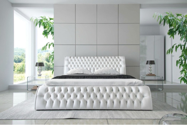 Chesterfield gultas apmales dizaina divvietīgie viesnīcas gultas 180x200 guļamistabā ādas.